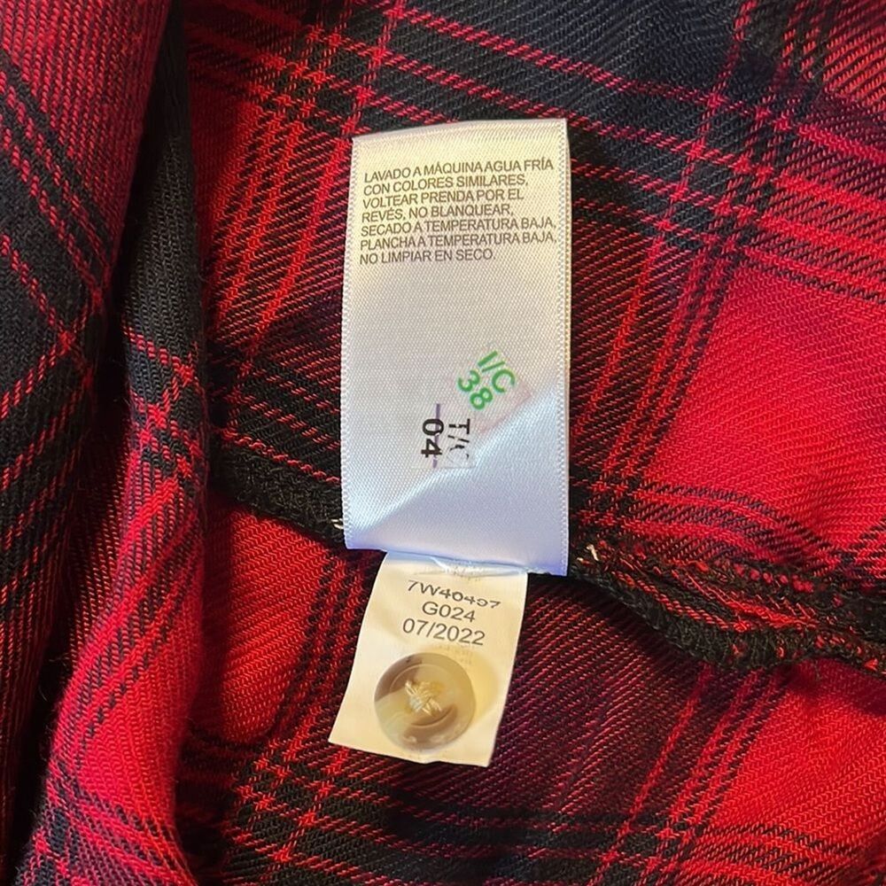 Lucky Brand Red Plaid Button Long Sleeve Shirt Size Medium - Picture 9 of 10